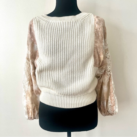 Anthropologie Pilcro Martine Peasant-Sleeve Sweater Size Small - Picture 4 of 9